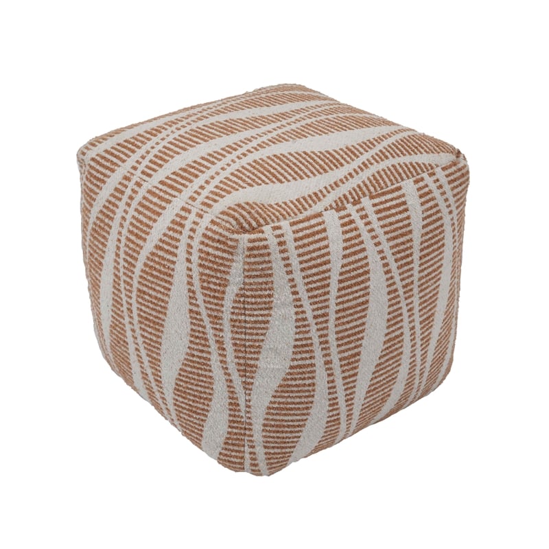 Ember Woven Natural Accent Pouf