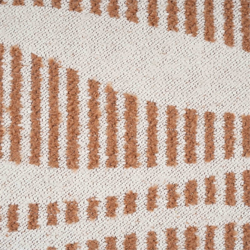 Ember Woven Natural Accent Pouf