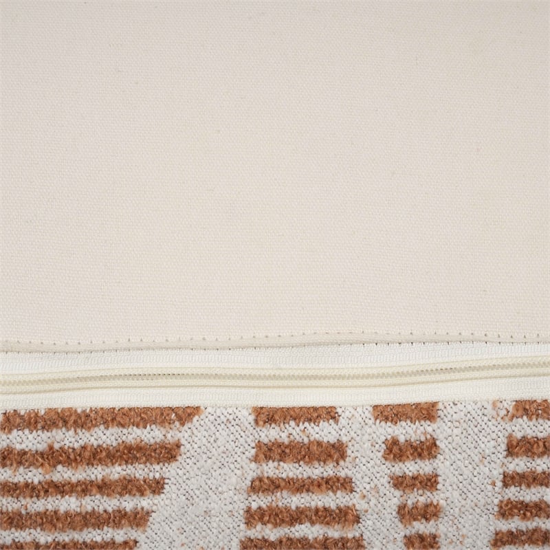 Ember Woven Natural Accent Pouf