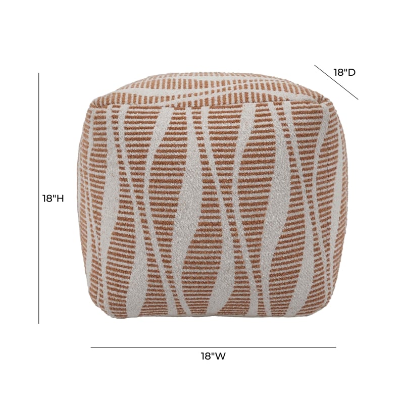 Ember Woven Natural Accent Pouf