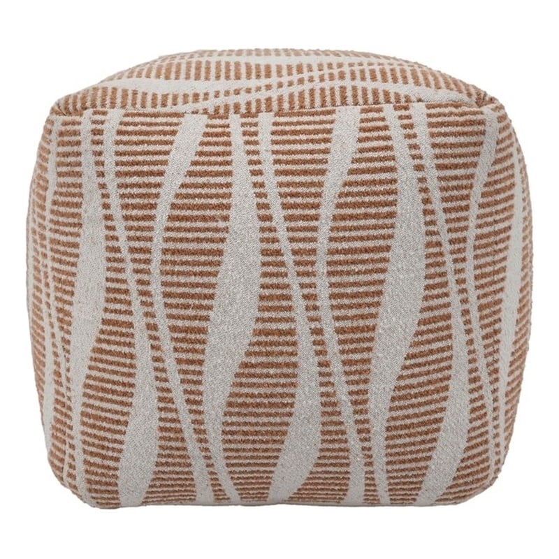 Ember Woven Natural Accent Pouf