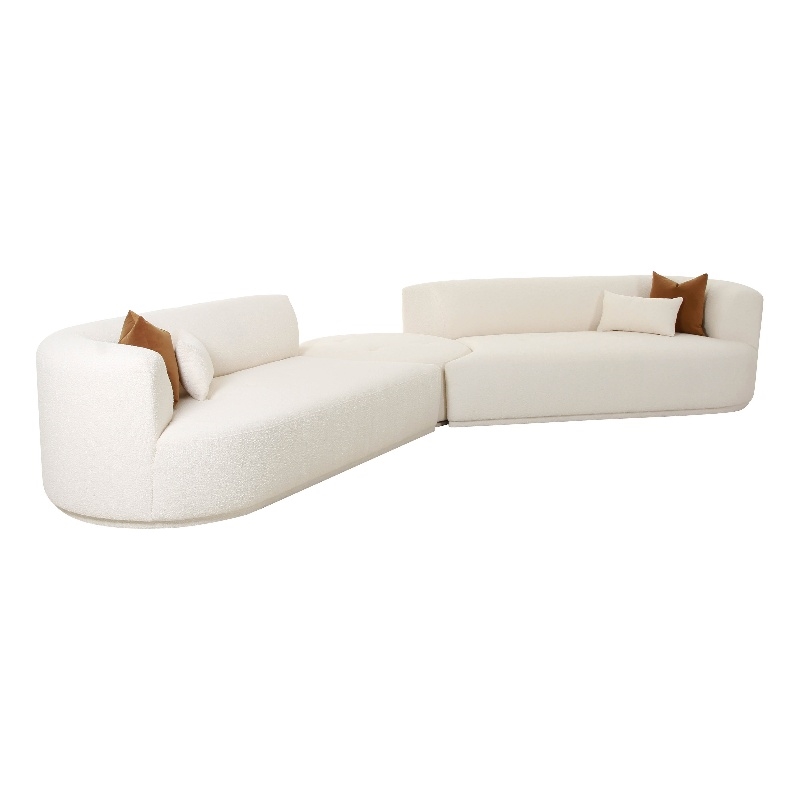 Fickle Cream Boucle 3-Piece Modular Sectional