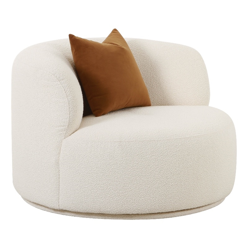 Fickle Cream Boucle Swivel Chair