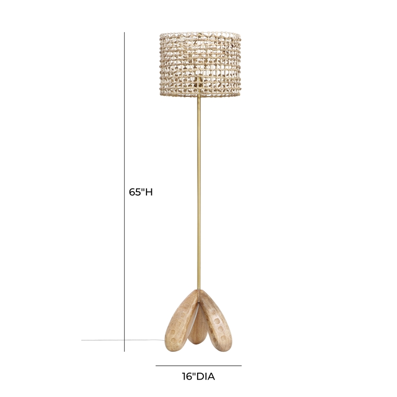 Alondra Natural Wooden Floor Lamp