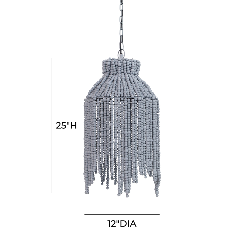 Esther Gray Beaded Pendant Lamp