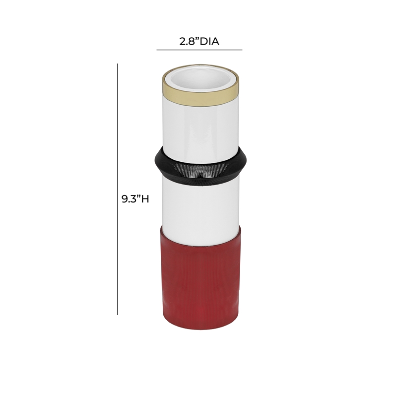 Kaonashi Burgundy Metal Vase