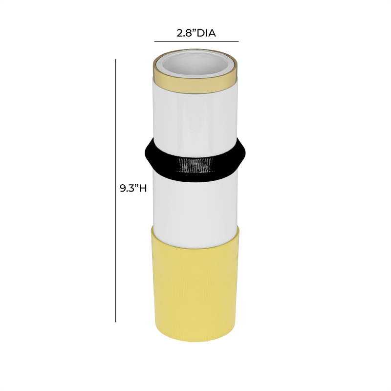 Kaonashi Mustard Yellow Metal Vase