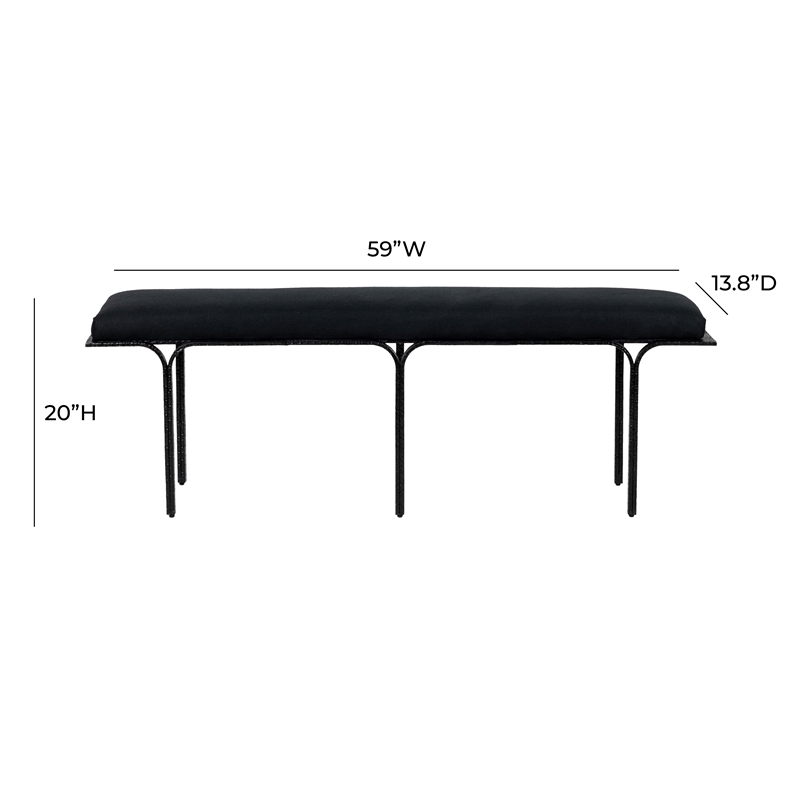 Bryn Black Upholstered Bench