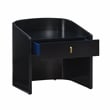 TOV Furniture Collins 1-Drawer Transitional Wood Nightstand in Black/Blue