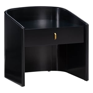 TOV Furniture Collins 1-Drawer Transitional Wood Nightstand in Black/Blue