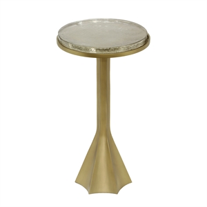 TOV Furniture Gabrielle Round Aluminum Side Table in Antique Brass
