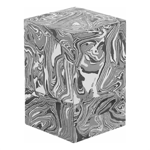 TOV Furniture Camryn Resin Side Table with Swirled Pattern in Multi-Color