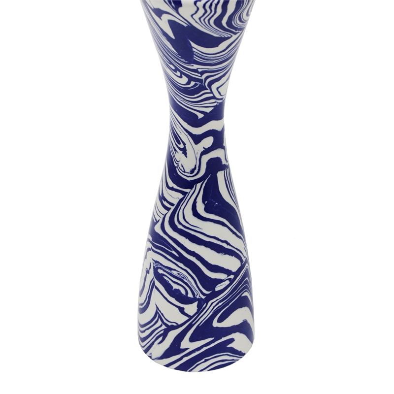TOV Furniture Serene Contemporary Resin Large Candlestick in Blue/White