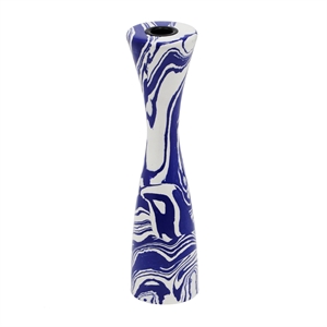 TOV Furniture Serene Contemporary Resin Small Candlestick in Blue/White