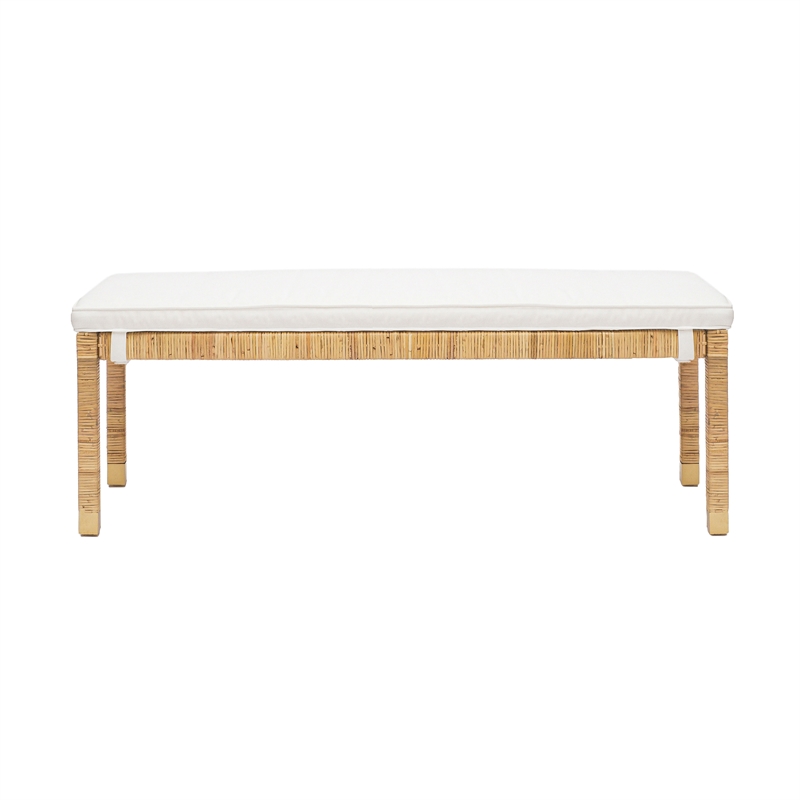 Amara Natural Woven Rattan Bench
