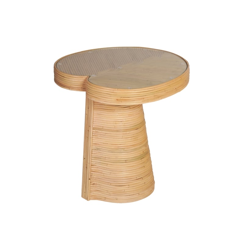 Felicia Short Lilypad Rattan Side Table