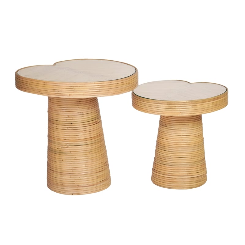 Felicia Short Lilypad Rattan Side Table
