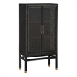 Amara Charcoal Woven Rattan Cabinet