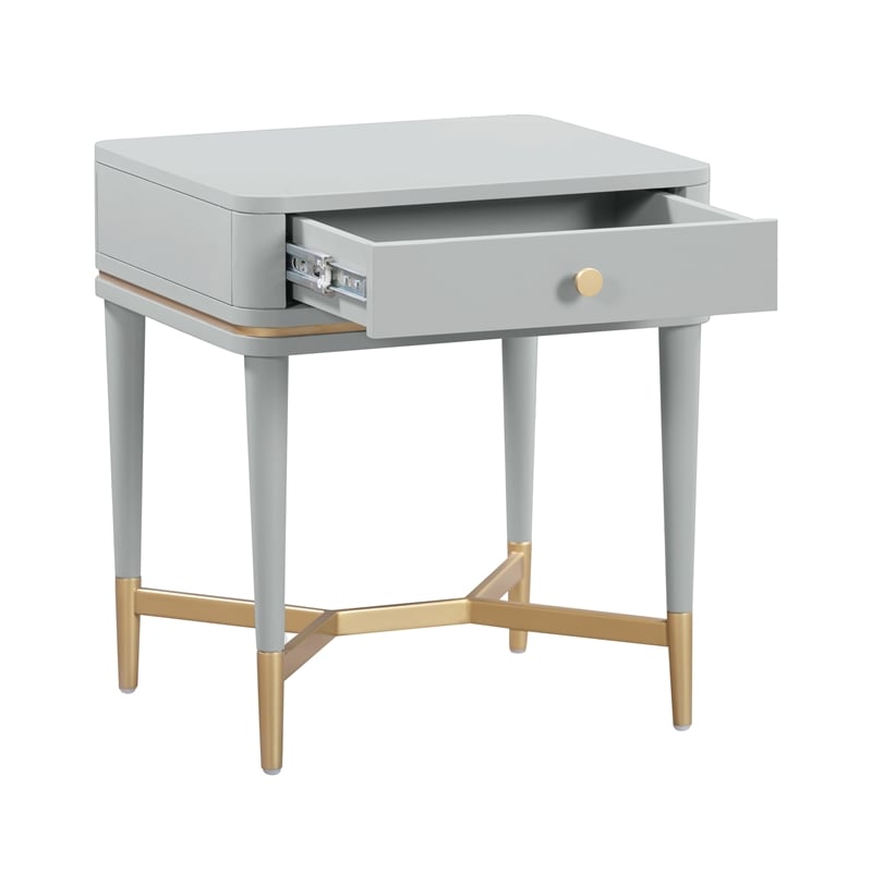 Julieta Grey Wooden  Nightstand