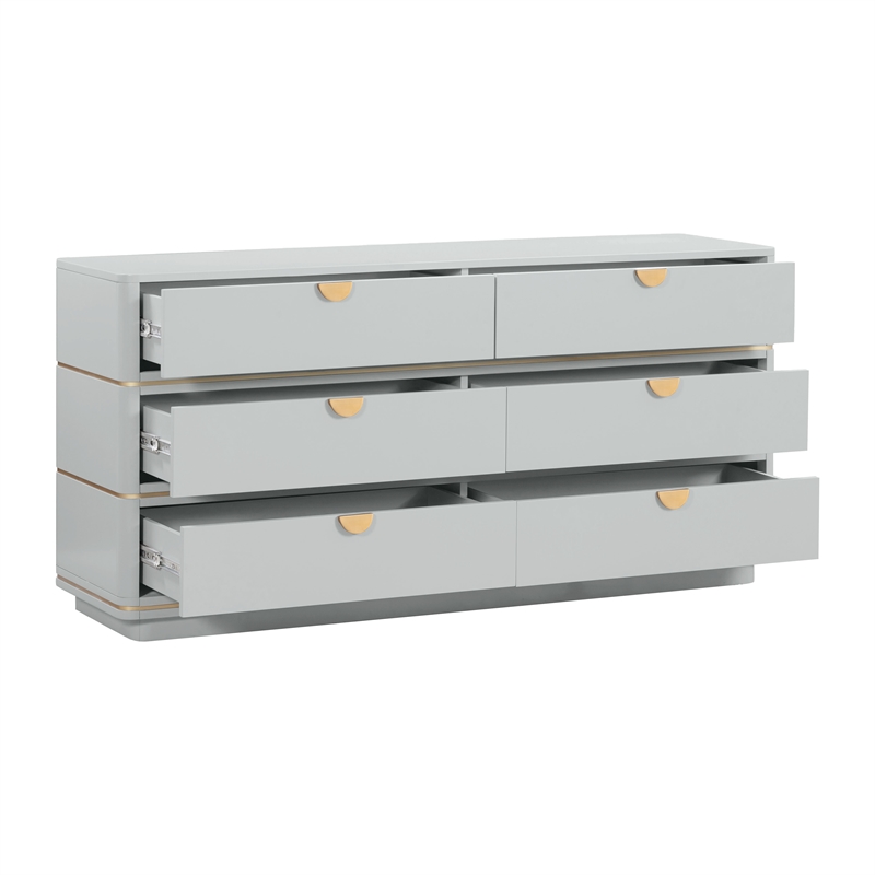 Julieta Gray 6 Drawer Dresser