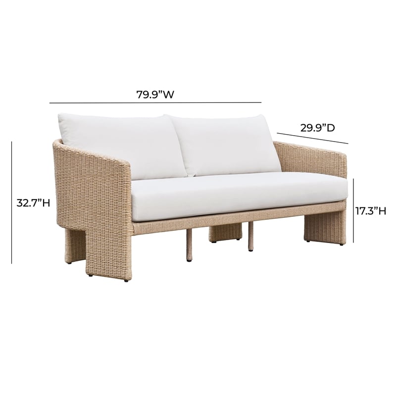 Alexa Cream Outdoor Upholstered Sofa