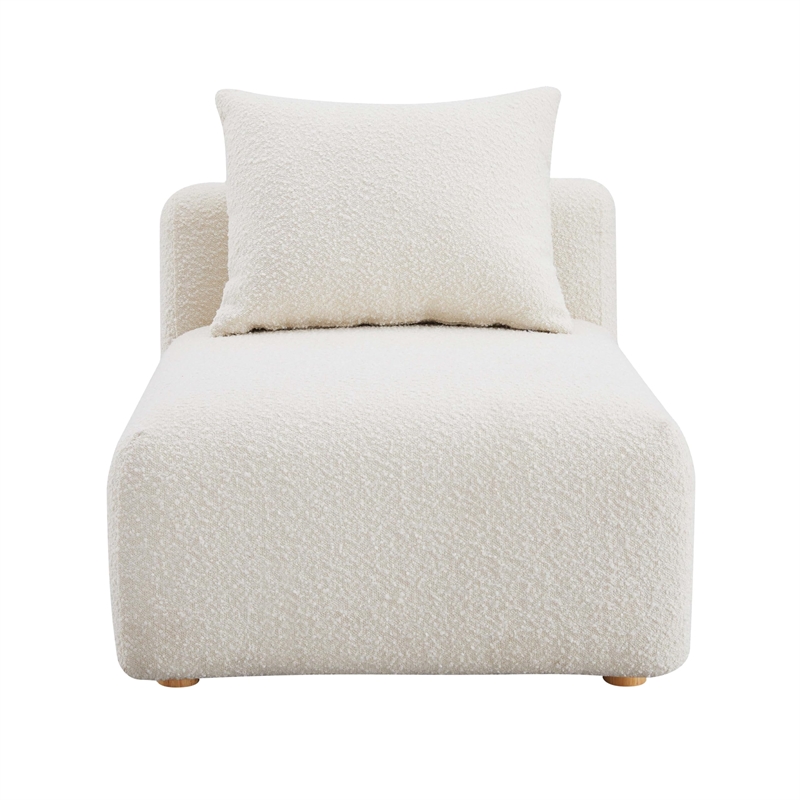 Hangover Cream Upholstered Modular Armless Chair