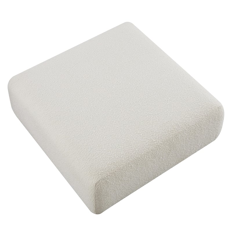 Hangover Cream Upholstered Ottoman