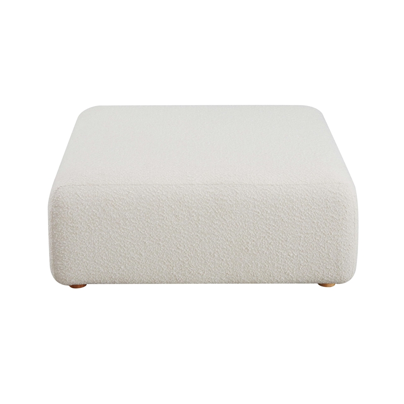Hangover Cream Upholstered Ottoman