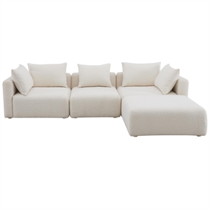 Hangover Cream Upholstered 4-Piece Modular Sectional
