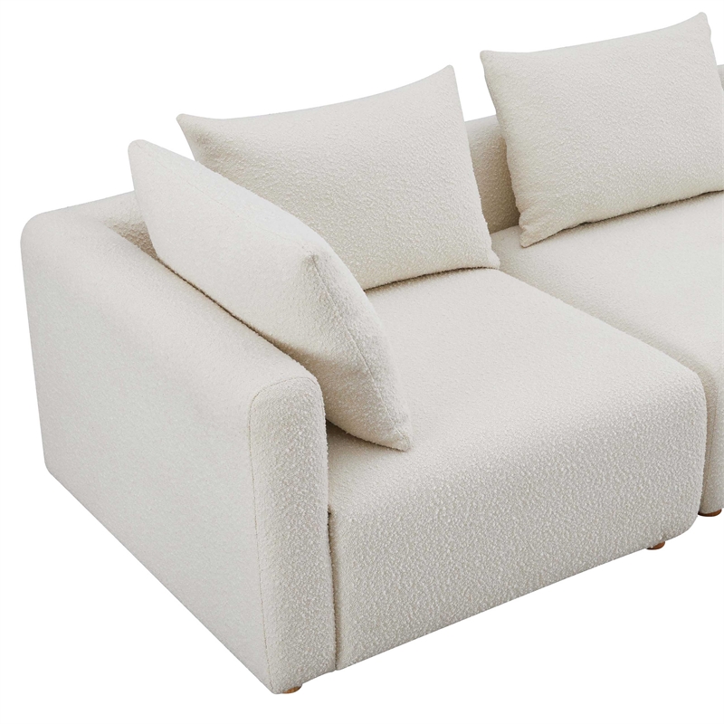 Hangover Cream Upholstered 4-Piece Modular Sectional