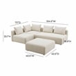 Hangover Cream Linen 4-Piece Modular Chaise Sectional