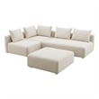 Hangover Cream Linen 4-Piece Modular Chaise Sectional