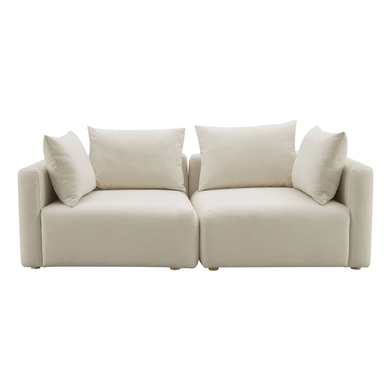 Hangover Cream Linen Loveseat