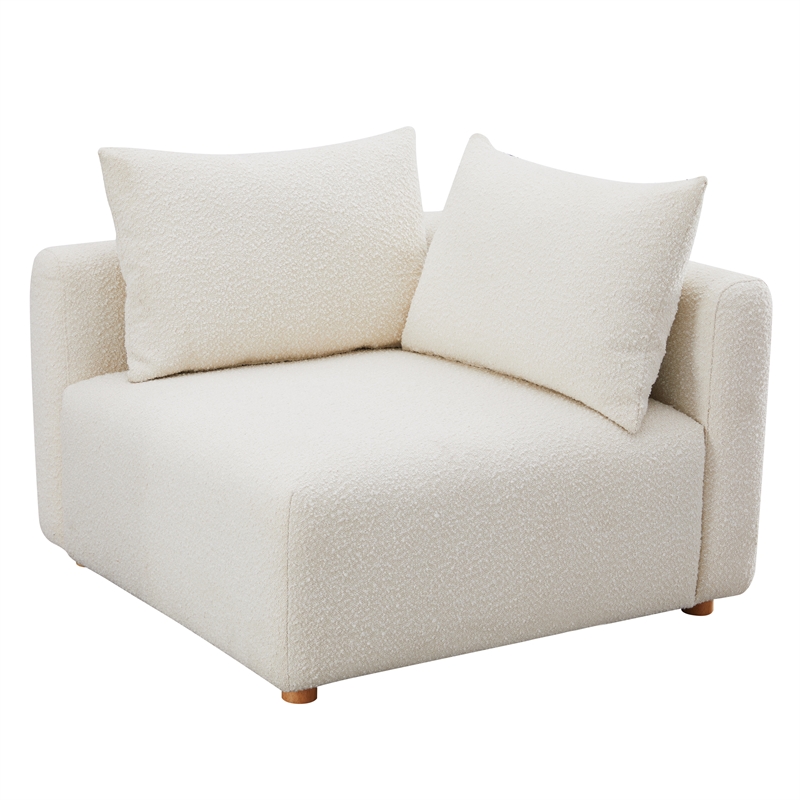 Hangover Cream Upholstered Modular Corner Chair