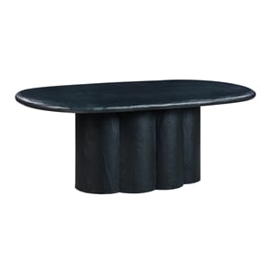 TOV Furniture Elika Oval Faux Plaster & Stone Dining Table in Black