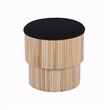 TOV Furniture Sagano Upholstered Fabric & MDF Storage Ottoman in Black