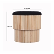 TOV Furniture Sagano Upholstered Fabric & MDF Storage Ottoman in Black