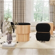 TOV Furniture Sagano Upholstered Fabric & MDF Storage Ottoman in Black