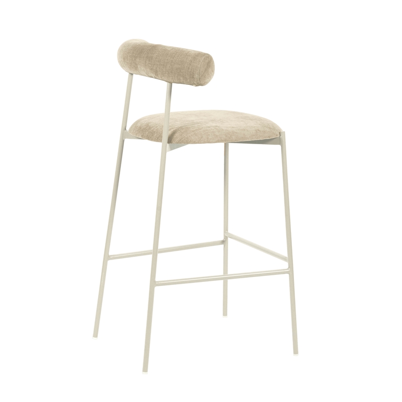 TOV Furniture Liliana Upholstered Velvet Bar Stool in Taupe