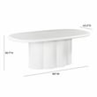 TOV Furniture Elika Oval Faux Plaster & Stone Dining Table in White