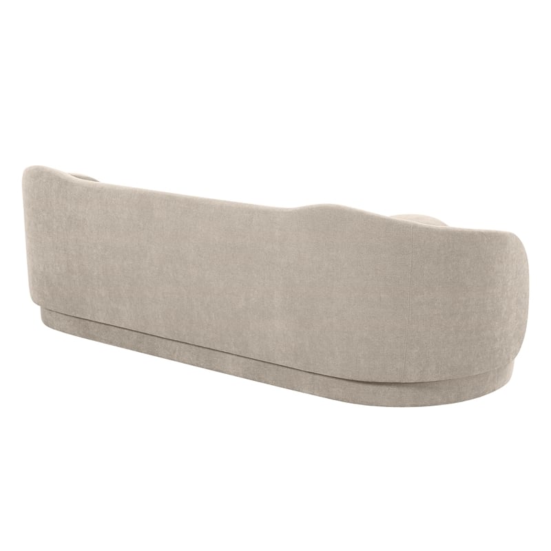 TOV Furniture Circe Upholstered Velvet Sofa with Enveloping Arms in Taupe