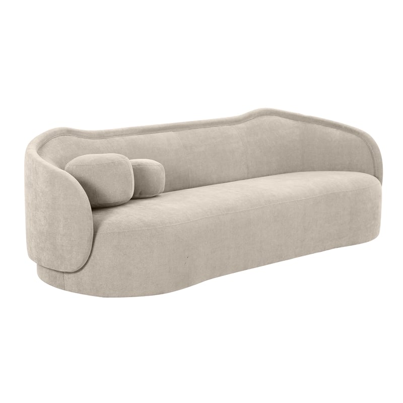 TOV Furniture Circe Upholstered Velvet Sofa with Enveloping Arms in Taupe
