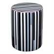 Taurus Ceramic Stool in Modern Black and White Stripes Print