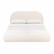 TOV Furniture Bara Upholstered Modern Velvet Queen Bed in Cream