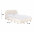 TOV Furniture Bara Upholstered Modern Velvet Queen Bed in Cream