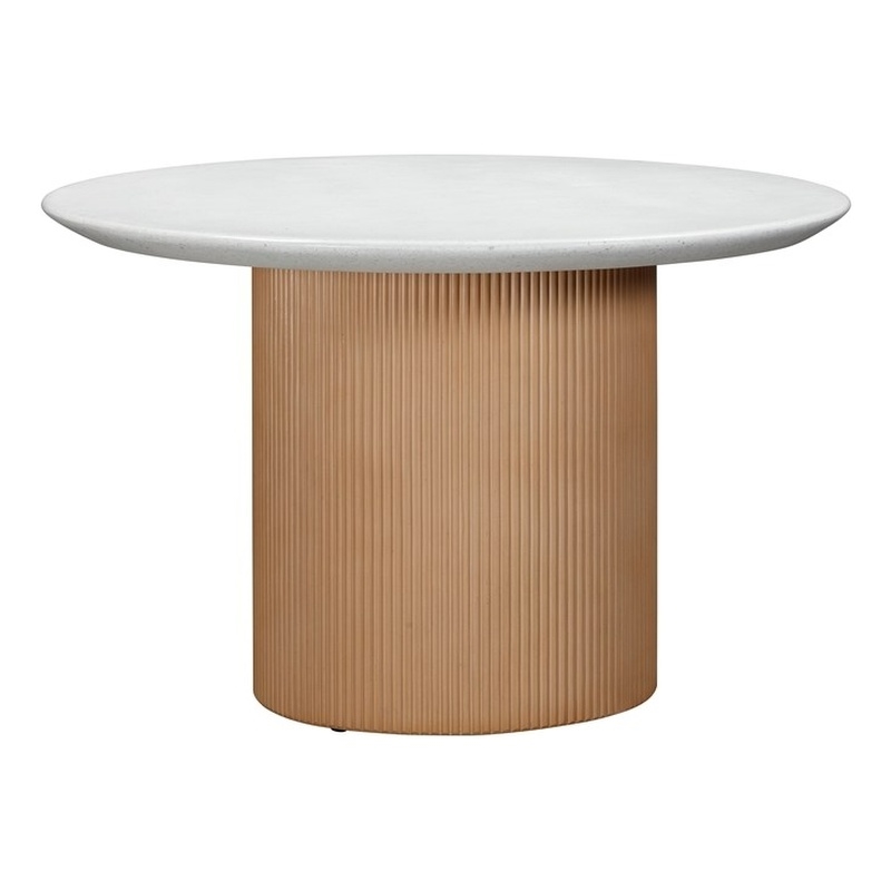 TOV Furniture Rose Indoor / Outdoor Round Stone Dining Table in Terracotta
