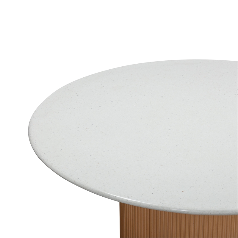 TOV Furniture Rose Indoor / Outdoor Round Stone Dining Table in Terracotta