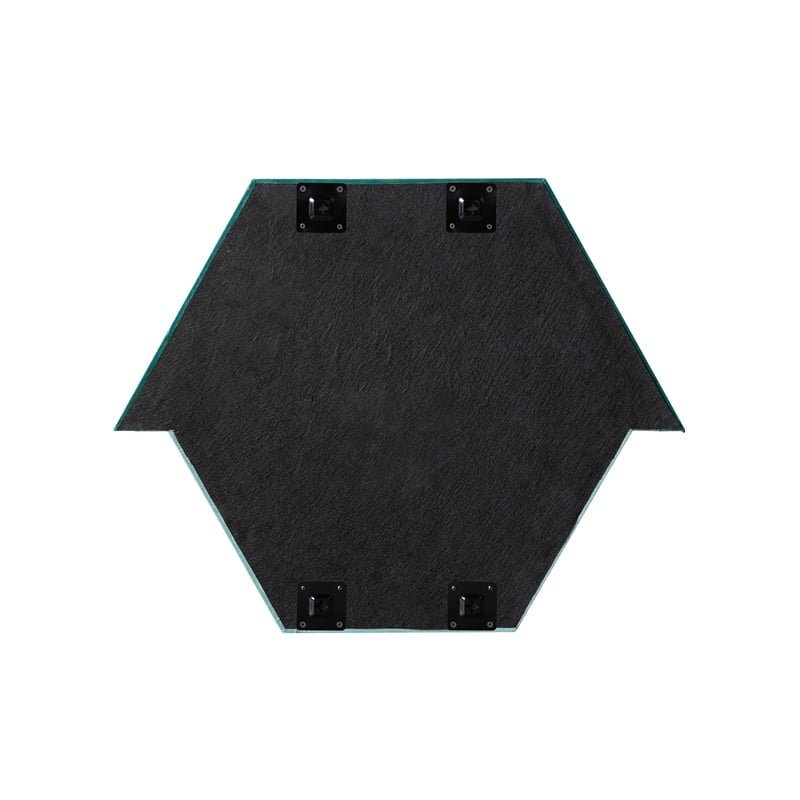 TOV Furniture Lally Prism Velvet & Glass Wall Mirror in Aqua Blue