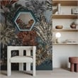 TOV Furniture Lally Prism Velvet & Glass Wall Mirror in Aqua Blue