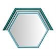 TOV Furniture Lally Prism Velvet & Glass Wall Mirror in Aqua Blue